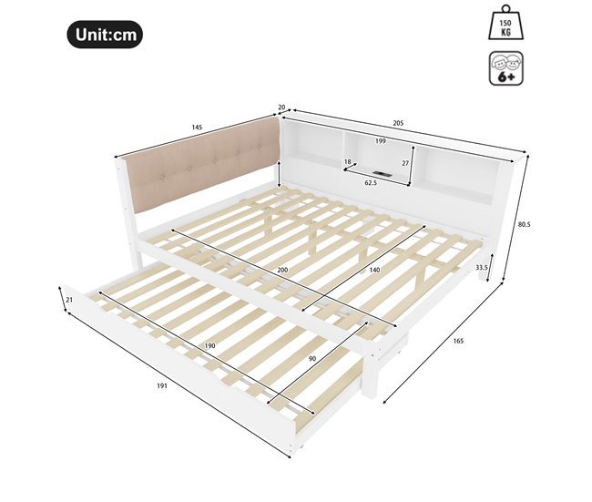 Camas nido 165x205 Blanco