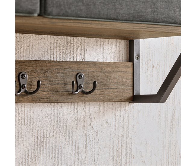 Perchero de Pared para Pasillo Estilo iIndustrial FHK26-N SoBuy Marron