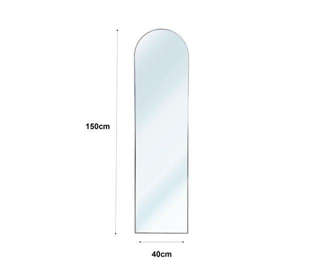 Espejo de Pie Metal Square Cuerpo Entero con Soporte Suelo 40x5 Grafito