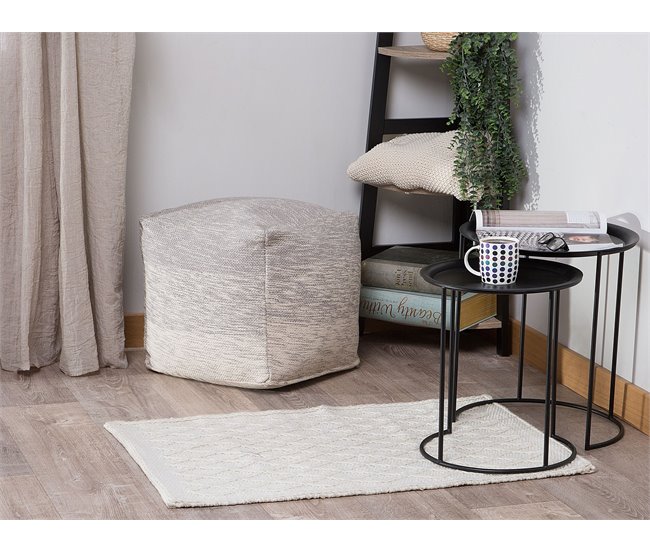 Beliani Alfombra de pelo corto ERZIN 80x150 Blanco/ Beige