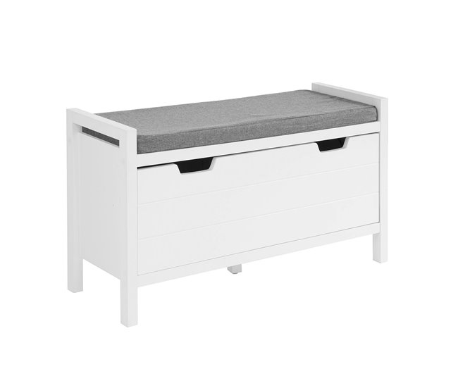 Zapatero Banco con 1 Puerta para Guardar y Ordenar FSR97-W SoBuy Blanco