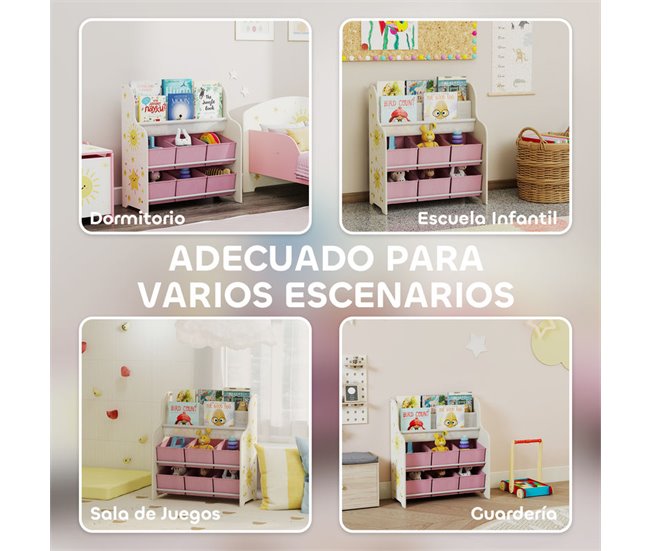 Estantería Infantil MDF, Acero AIYAPLAY Rosa