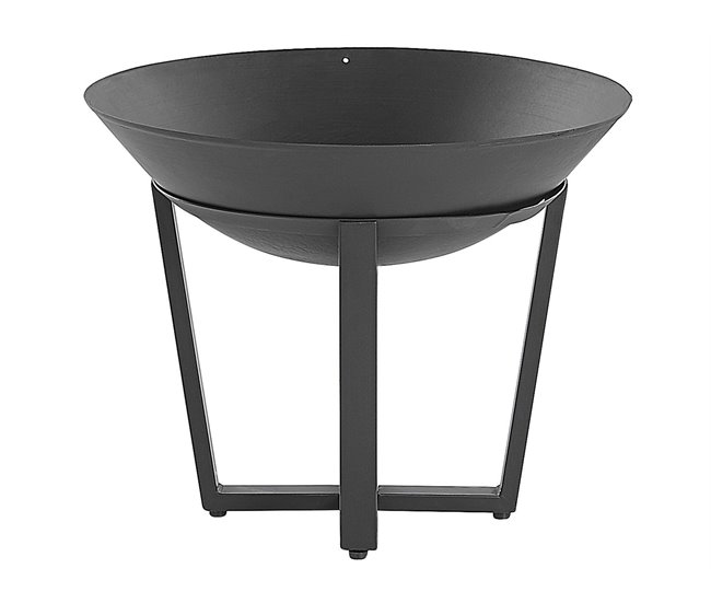 Beliani Fogón de madera KEDUNG Negro
