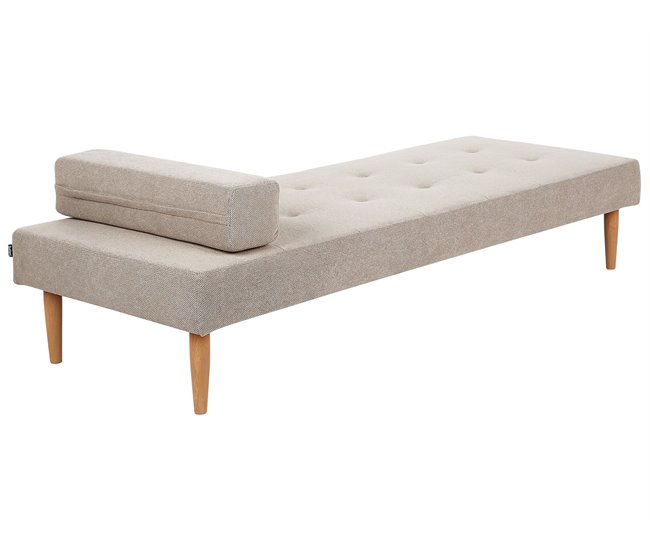 Beliani Chaise longue Poliéster NIORT Beige