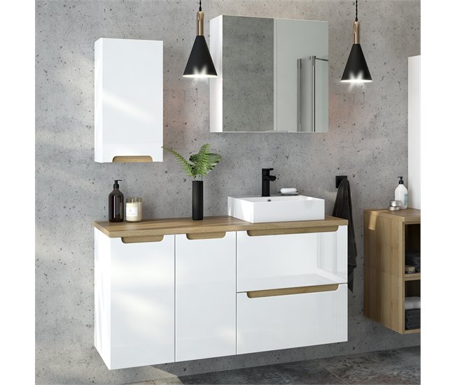Mueble bajo lavabo 2 cajones Livia Blanco