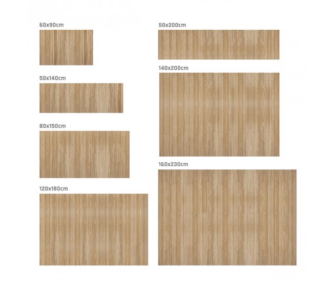 Alfombra de Bambú natural antideslizante 160x240 Beige