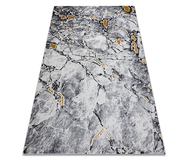 Alfombra GLOSS moderno 528A 58 Mármol Roca elegante glamour 80x150 Gris