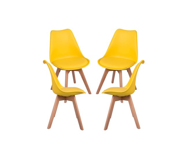 Pack 4 Sillas Synk Basic Amarillo