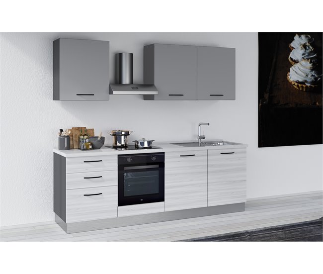 Cocina GILDA 2.0 Derecha Blanco/ Gris