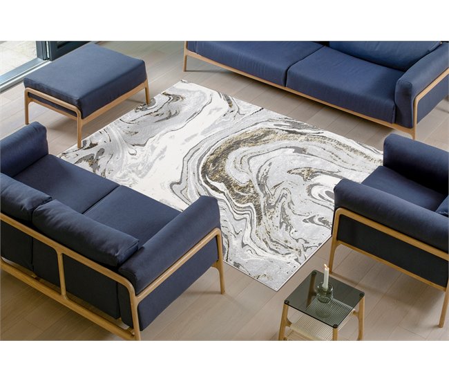 Alfombra LIRA E1686 Abstracta estructural moderna glamour 140x190 Gris Claro