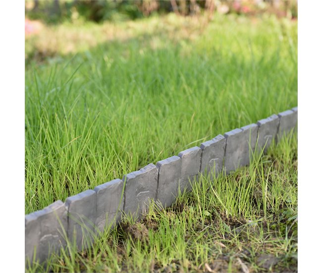 [casa.pro] Empalizada para jardines - set de 10 unidades Gris
