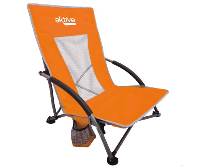 Aktive Silla de playa plegable Naranja