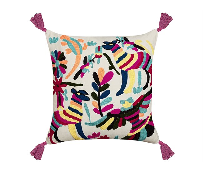 Beliani Cojín decorativo RAIGANJ Multicolor