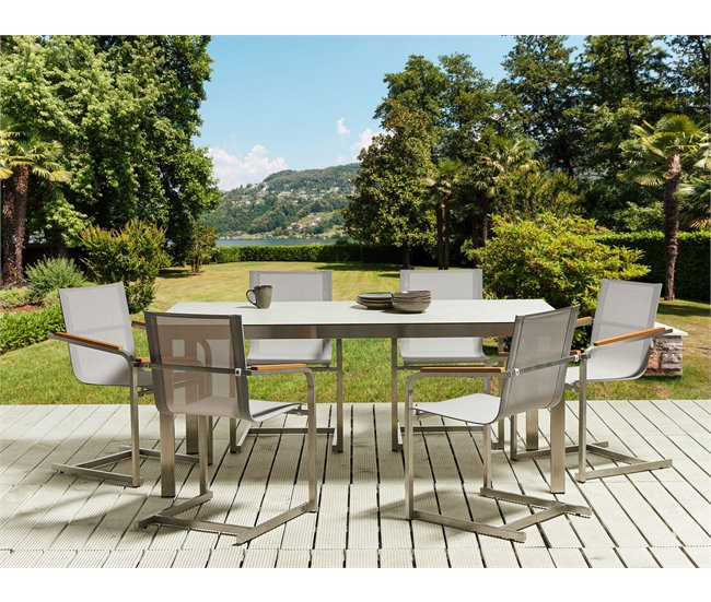 Beliani Conjunto de comedor COSOLETO Blanco