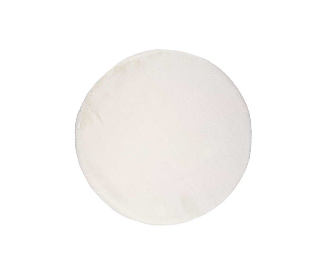 Alfombra lisa lavable de pelo alto FOX - ATTICGO 120x120 Blanco