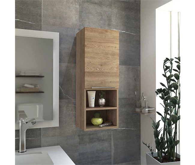 Armario de Pared baño Mila, con estantes Beige