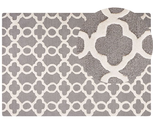 Beliani Alfombra de pelo corto ZILE 160x230 Gris Claro