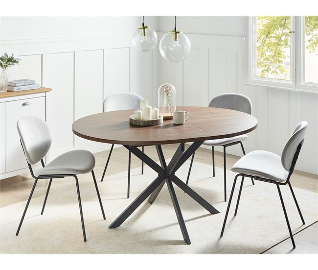 Beliani Mesa de comedor extensible FRIONA Madera Oscura