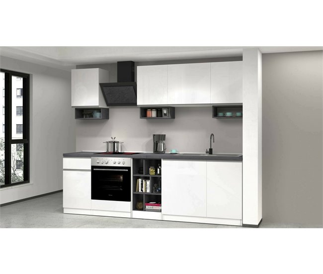 Cozinha completa com efeito madeira 255 Blanco