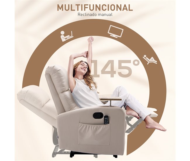 Sillón de Masaje Poliéster, Espuma HOMCOM Gris