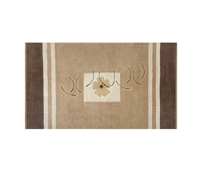 Acomoda Textil – Alfombra 100% Algodón con Flecos. Marron