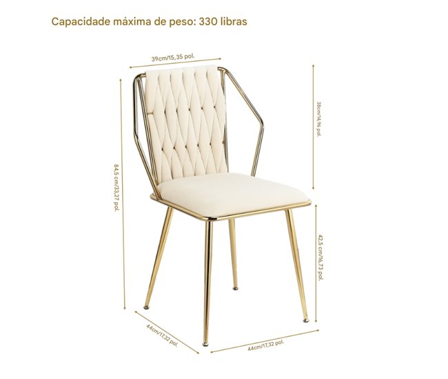 2 piezas, silla de comedor, silla de cocina, silla de salón Crema