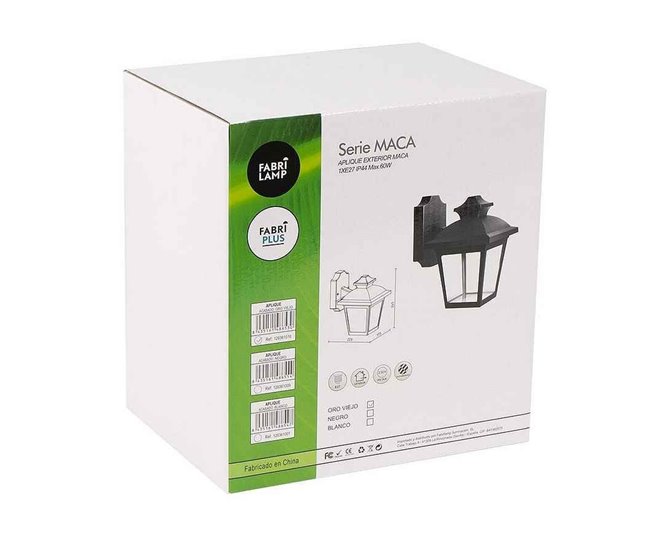 Aplique De Exterior Policarbonato Serie Maca Negro