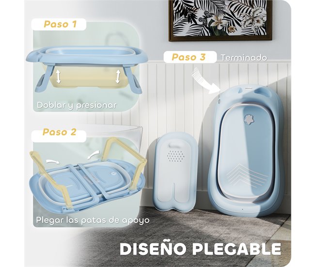 Bañera para Bebés PP, TPE AIYAPLAY Azul