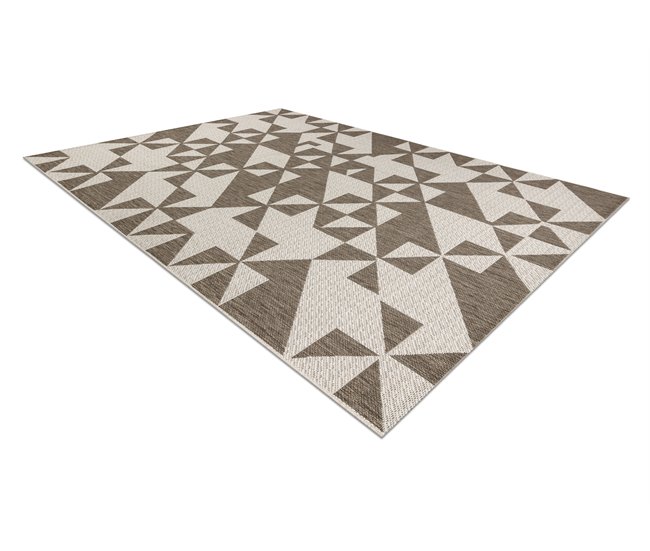 Alfombra de cuerda sisal FLOORLUX 20489 Triángulo 80x150 Beige