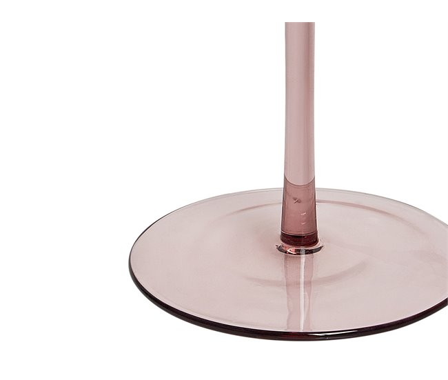 Beliani Cristalería Vidrio AMETHYST Rosa Talco