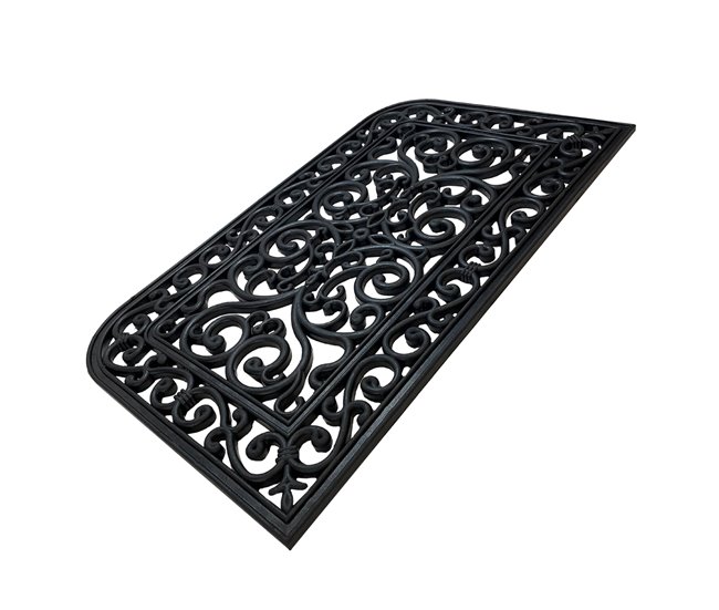 Acomoda Textil – Felpudo de Goma Antideslizante Rectangular. Negro