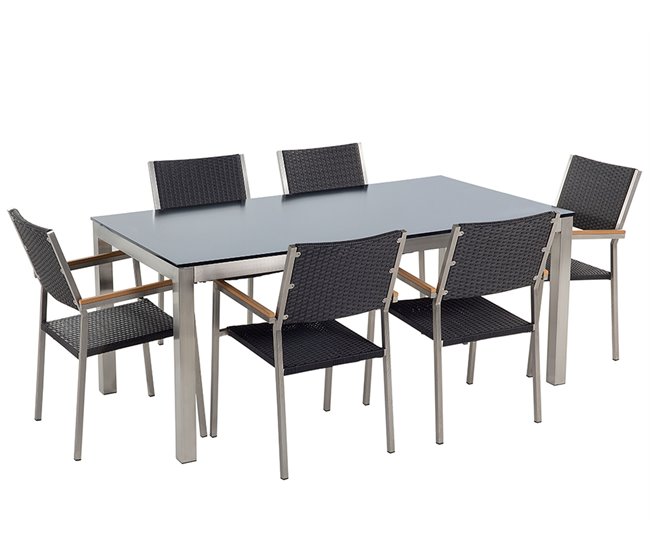 Beliani Conjunto de comedor GROSSETO Gris