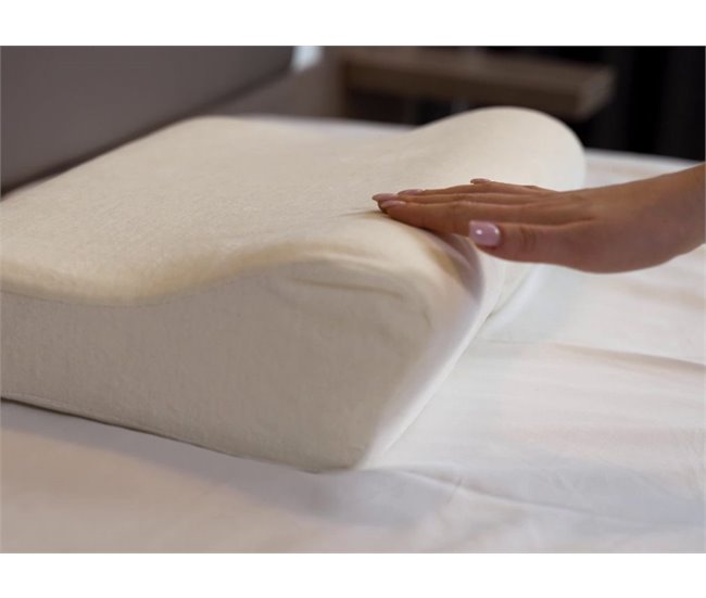 Almohada De Lujo Ergonómica Y Cervical De Espuma Con Memoria Blanco/ Beige