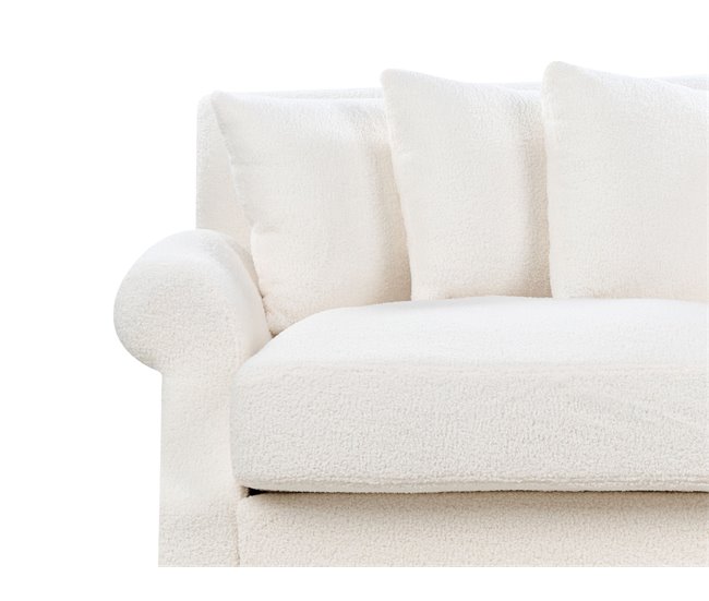 Beliani Sofá de 2 plazas Bouclé EIKE Crema