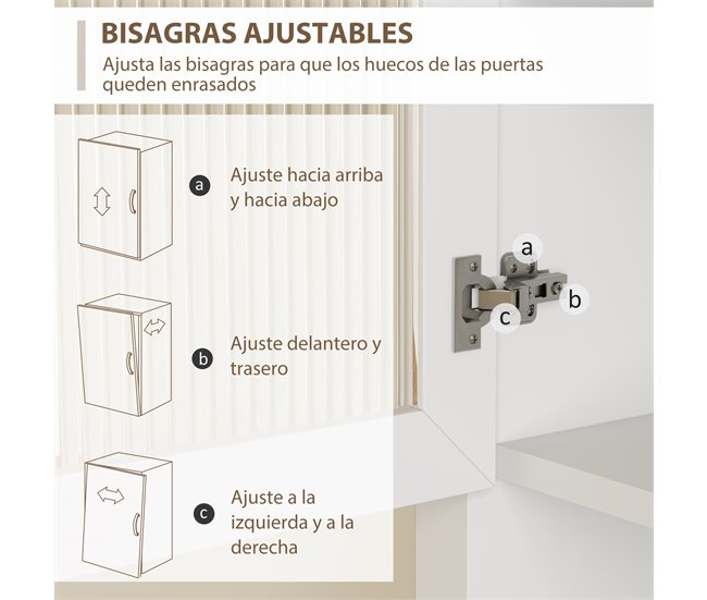 Alacena de Cocina Melamina de Madera, MDF HOMCOM, hogar - cocina Blanco
