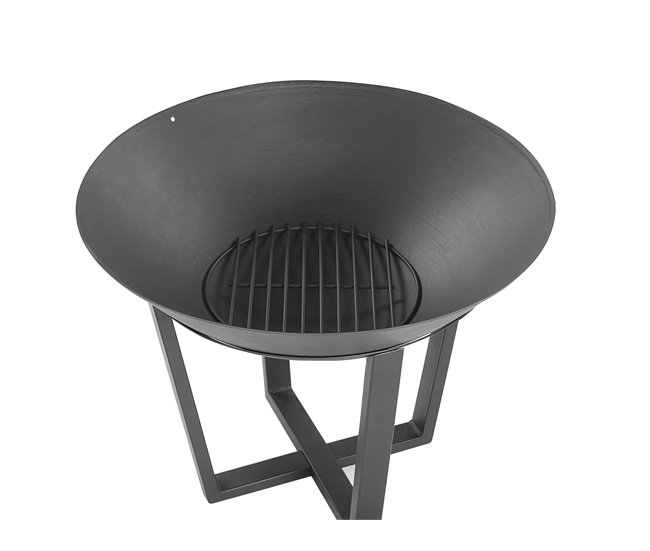 Beliani Fogón de madera KEDUNG Negro