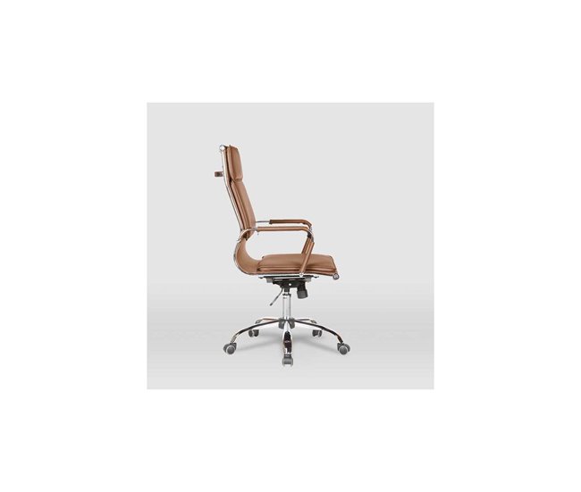 Silla de oficina en Piel sintética Jana con 5 ruedas Marron