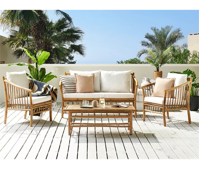 Beliani Conjunto de jardín Madera de bambú MAGGIORE Marron