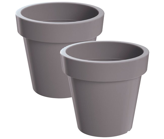 2x Maceta de plastico Lofly Gris