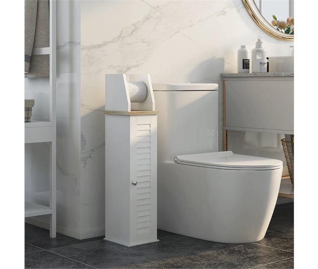 Armario de Baño MDF kleankin, hogar - baño 18 Blanco