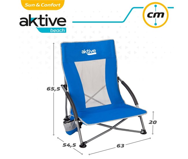 Silla plegable de tela para playa Aktive Azul
