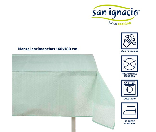 Mantel loneta antimanchas estrella colección KINVARA Verde