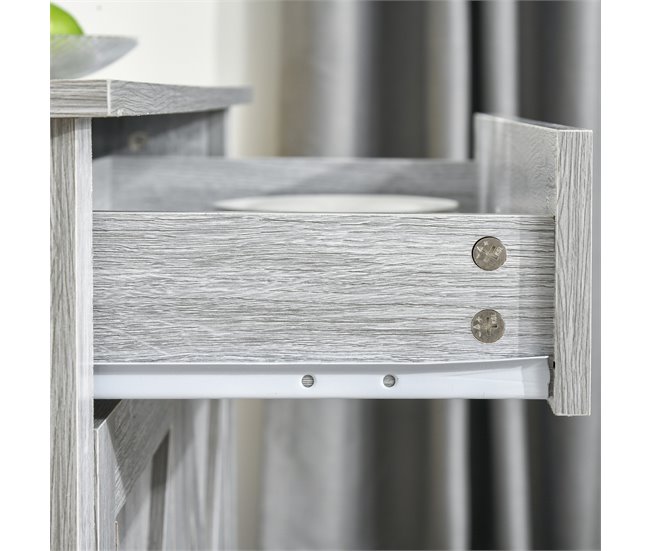 Aparador de Cocina MDF y Melamina de Madera HOMCOM 80 Gris