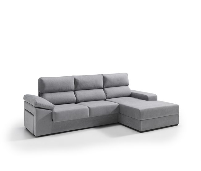 Chaise longue con arcón RUBIK Gris