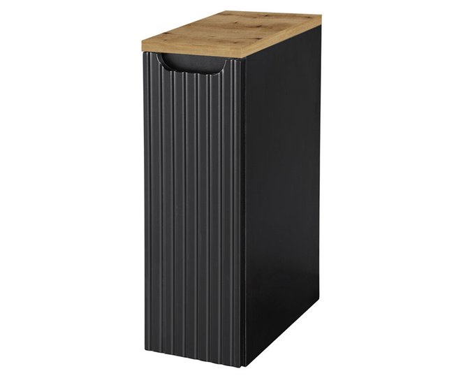 Mueble de baño bajo lavabo Newport con puerta 20 Negro/ Madera
