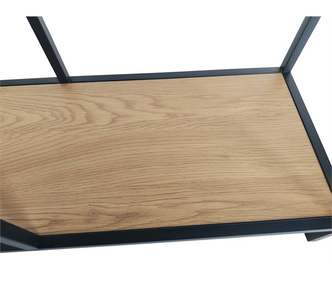 Estanteria color roble 6 huecos. LILY Negro/ Madera