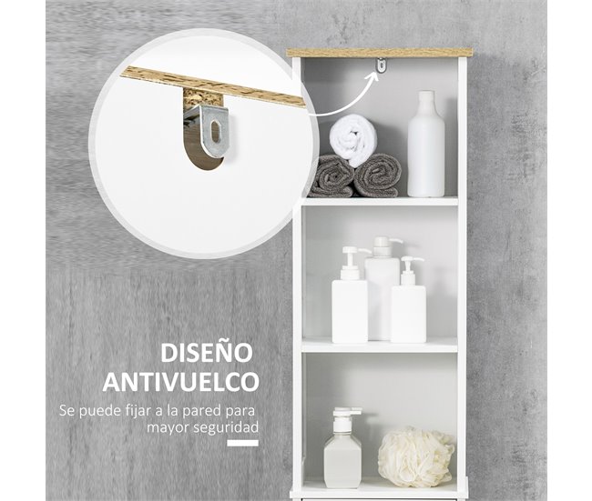 Armario de Baño MDF kleankin, hogar - baño Marron
