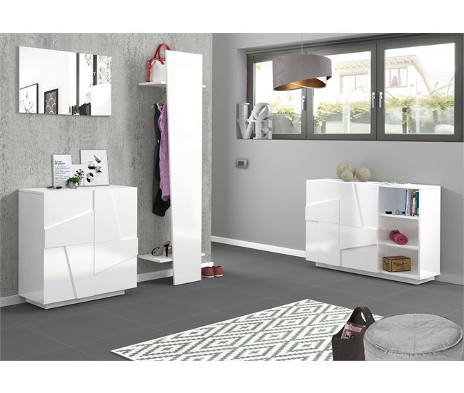 Aparador efecto madera 121 Blanco Brillo