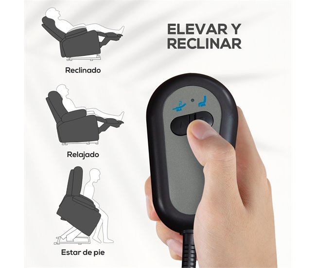 Sillón Levanta Personas Poliéster, Acero HOMCOM Gris