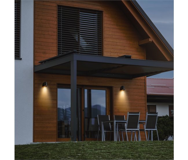 FORLIGHT Prisma - Aplique de Pared Exterior GU10 Luz Hacia Abajo Negro
